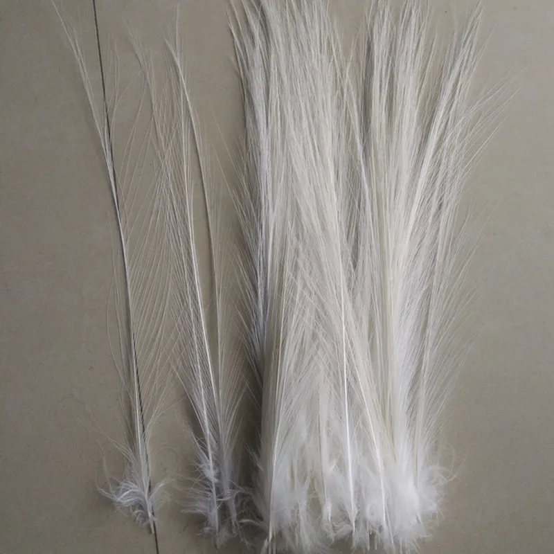 50pcs Natural White Heron Feathers 6-8 inches 3