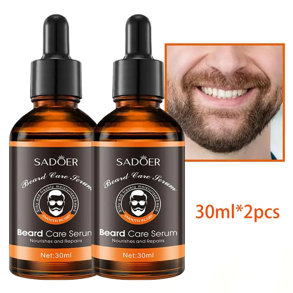 

2PCS Beard Care Oil For Men Natural Organic Beard Care Fast Shine Soften Beard Strengthens Mustaches Smooth Nourishing Hair Care