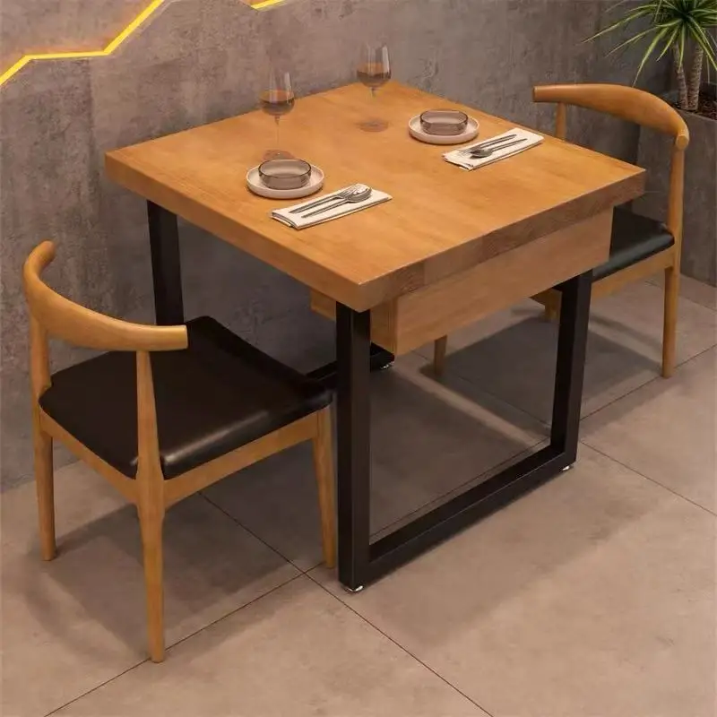 combination simple string hot pot restaurant with drawers long table cooking shop commercial dining table and chairs