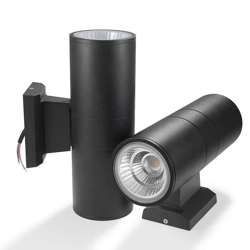 Zewnętrzna ściana światło wodoodporna 18W 12W 6W wodoodporna góra dół zewnętrzna IP65 kinkiet oświetlenie zewnętrzne 65mm 90mm dekoracje ścienne do