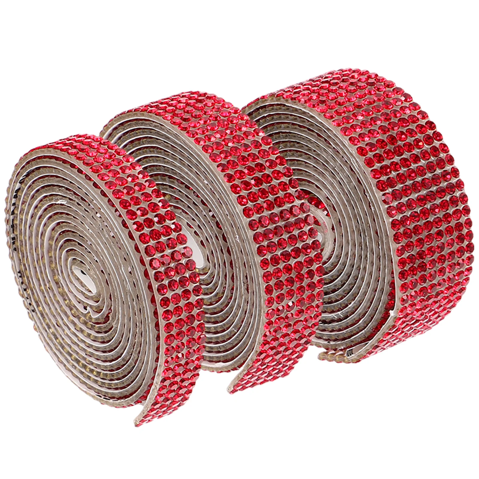 

3pcs 3 Rolls Self Adhesive Rhinestone Strips Trim Decorative Ribbon For Fabric Crafts Clothing Accessories Resin