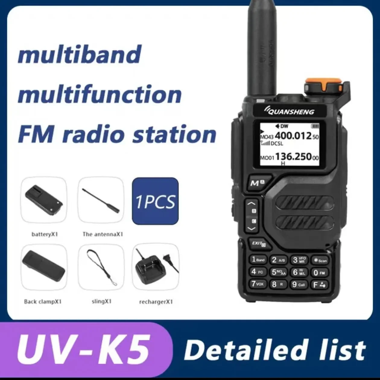 Lange levensduur van de batterij Frequentiemeter Walkie Talkie Lange afstand Communicatie Draadloos Buiten Professionele krachtige bidirectionele radio