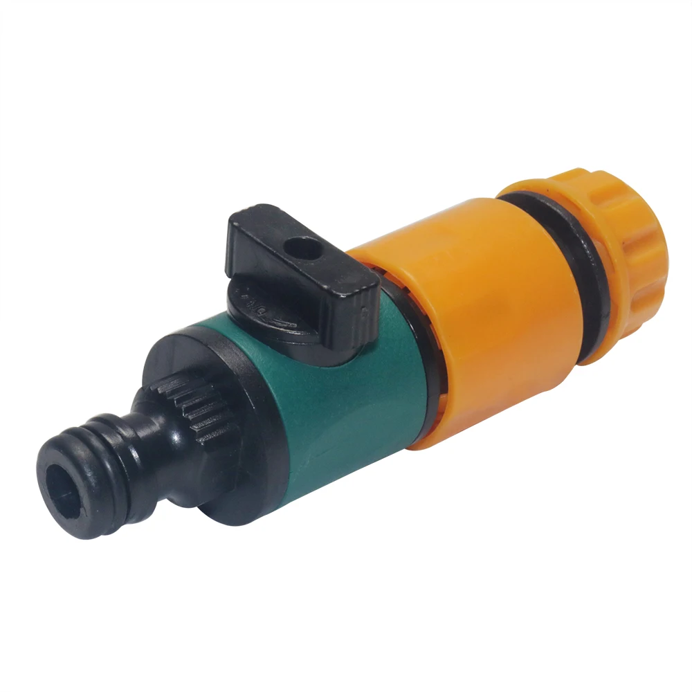 2 Pcs 16mm Equal Garden Hose Shut Off Valve Fitting Plastic Tubing Tap Adapter Quick Joint for Watering Irrigation Car Wash 1/2
