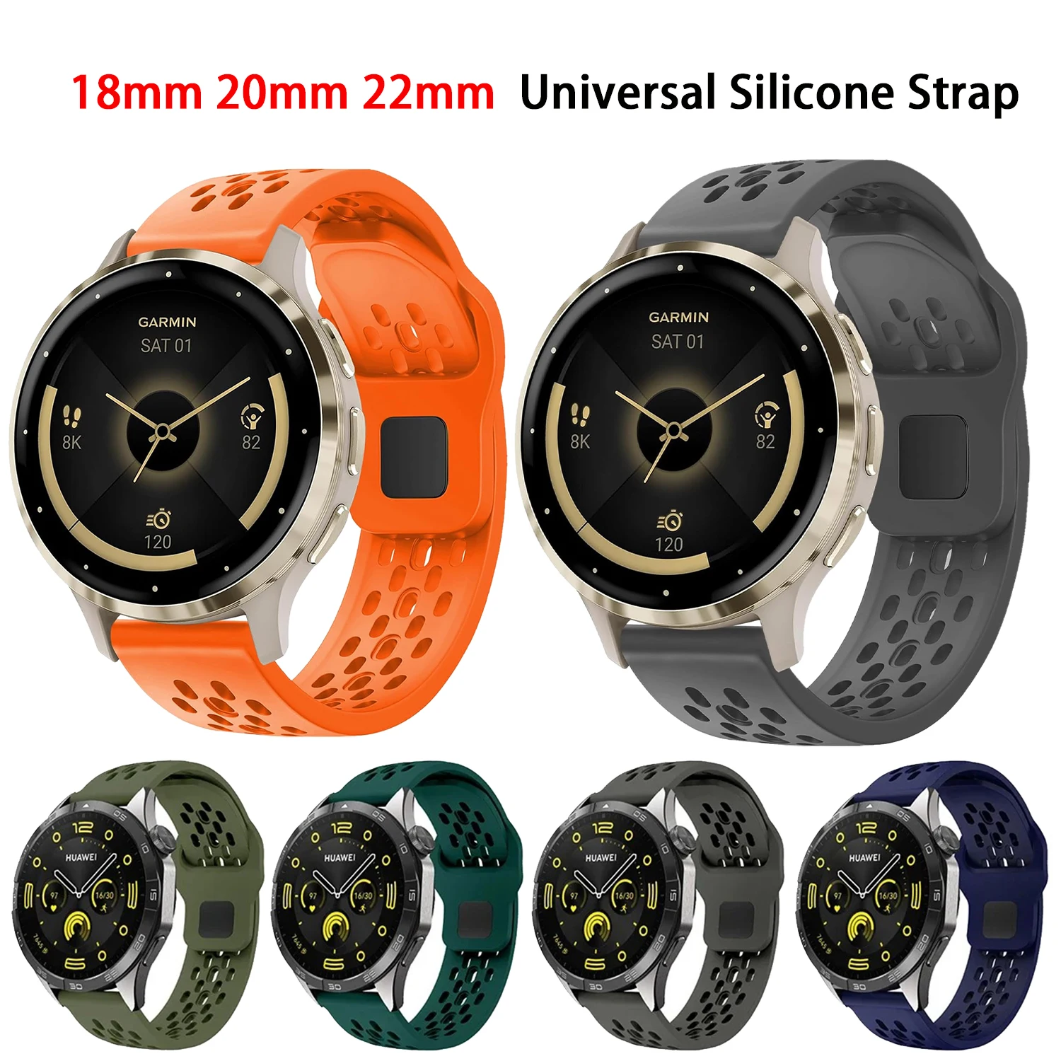 20 mm 22 mm Uhrenarmband für Huami Amazfit BALANCE Band GT3/GT5 Pro/2 2E/GTS 4/2 Mini GTS 3/Bip 3 Pro 4/5 Silikon-Sportarmband