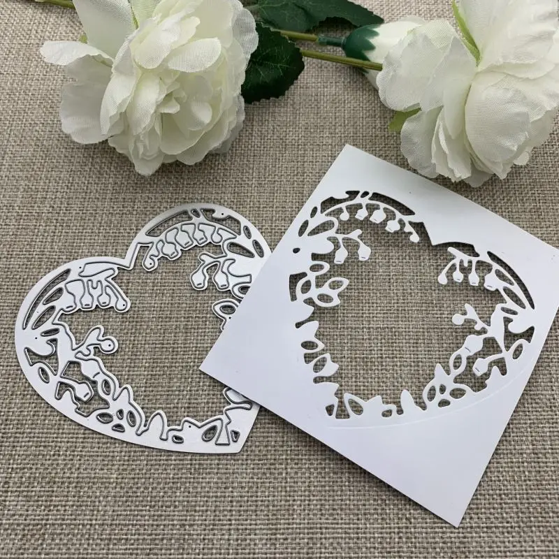 ورقة القلب الإطار المعادن قطع يموت الإستنسل DIY بها بنفسك سكرابوكينغ الزخرفية النقش الحرفية يموت قطع قالب القالب #2