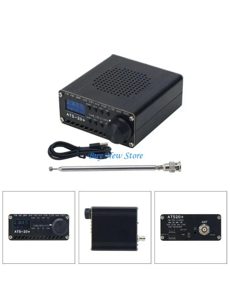 20CE Stylish Aluminum Alloy SI4732 ATS-20+ ATS20 Radio Receiver for Music Fans