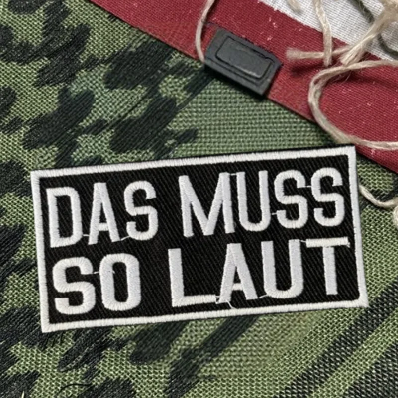 Parche bordado "DAS MUSS SO LAUT", chaleco táctico, insignia de moral con gancho y bucle, pegatina decorativa para mochila, parches para brazalete para ropa - imagen 5