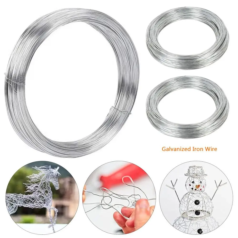 Galvanized Iron Wire Fine Steel Wire Rope Handmade Multi-Purpose Steel Wire Ideal for Crafts DIY Projects Fastening Fixing Up