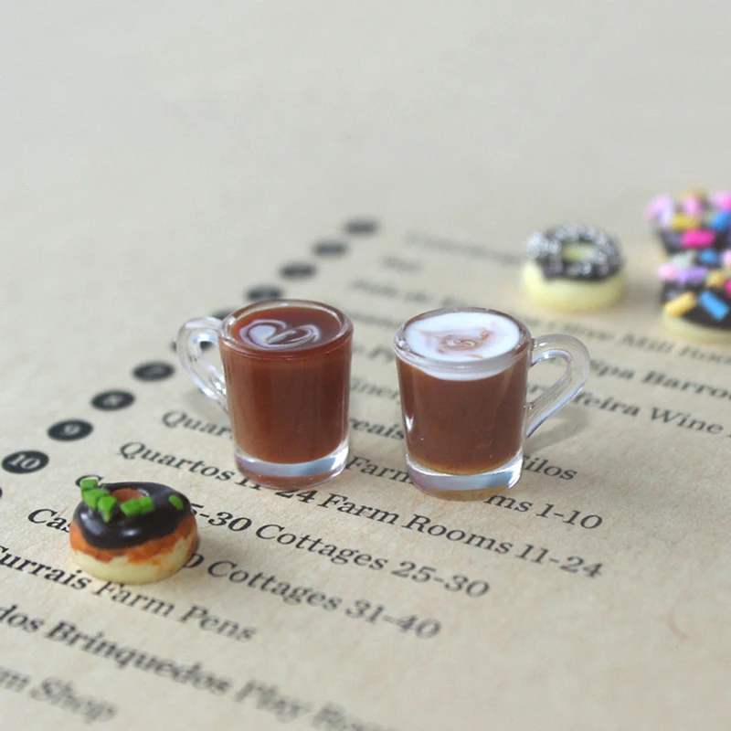 1PC Dollhouse Miniature Coffee Cup For Kitchen Room Food Drink Home Tableware Decors Kitchen Doll Accessories