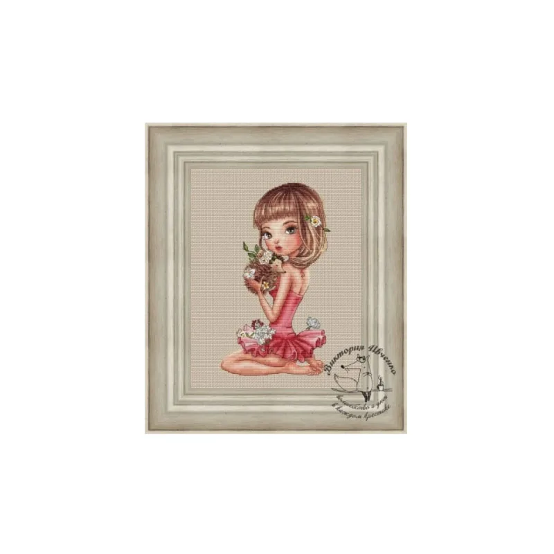 

24-35 Girl holding a hedgehog Cross stich Kits Homfun Craft Cross Stich Painting Joy Sunday Christmas Decorations