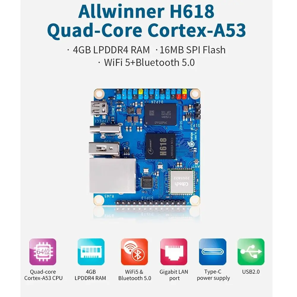 1/1.5/2/4GB RAM DDR4 Oranje Pi Nul 3 WiFi5 Bluetooth5.0 Development Board WiFi Bluetooth BLE Development Board