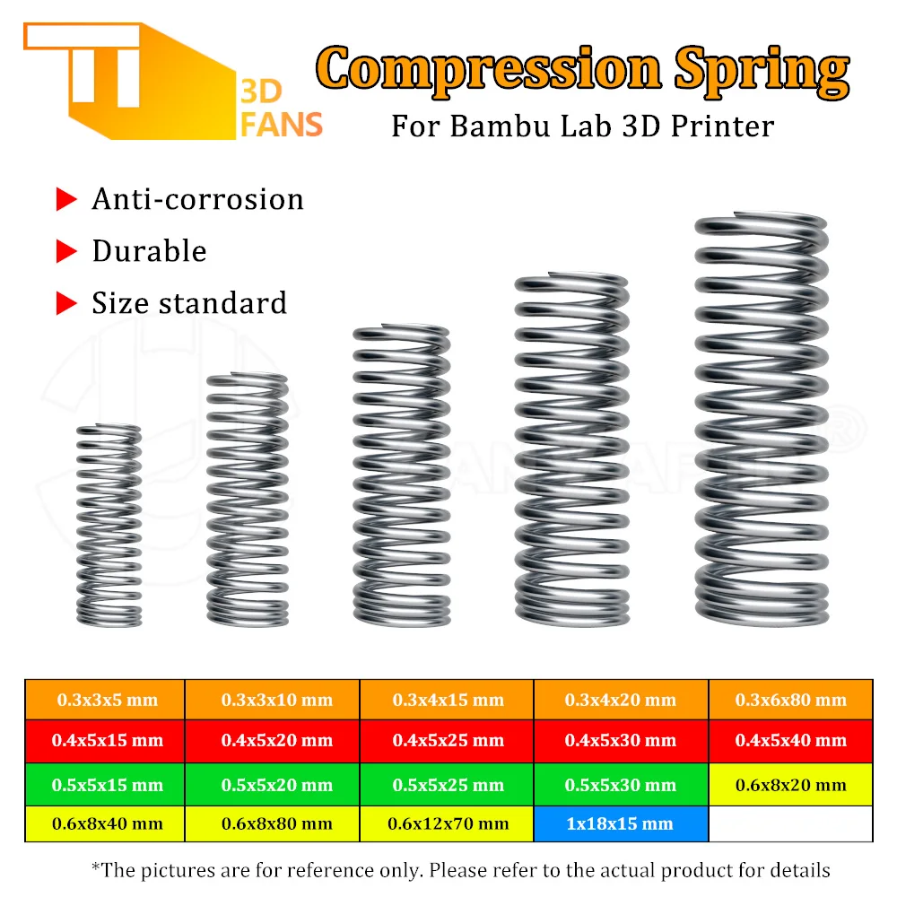 

For Bambu Lab Compression Spring Pressure-resistant and durable Shock absorption 3D printing creative model standard parts