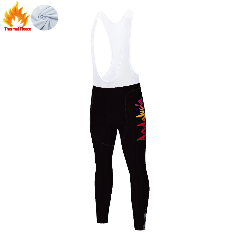 ANDALUCIA Winter Thermal Fleece mtb pants culotte ciclismo hombre invierno велоштаны зимние zimowe spodnie rowero