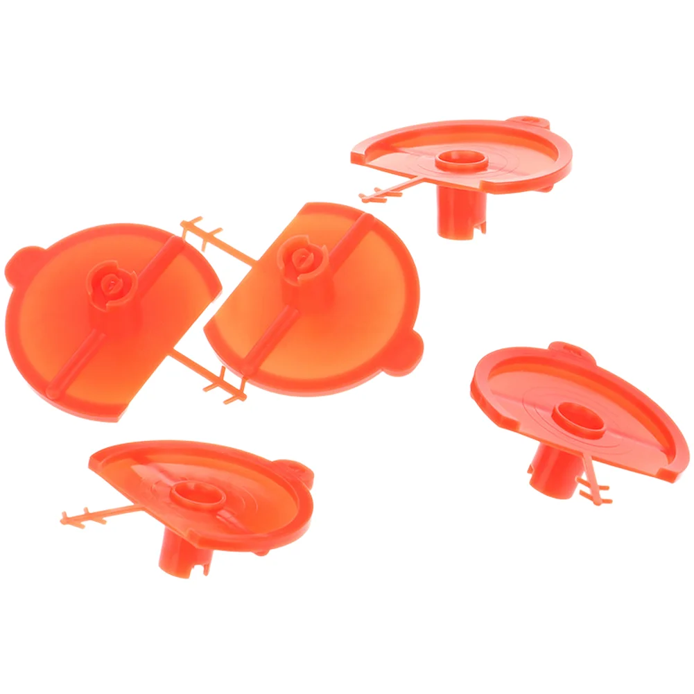 Fan Style Plastic Nozzle 5PCS for PU Foam Spray Equipment 4.8cm Length 3.7cm Width Splayed Spray Pattern Orange