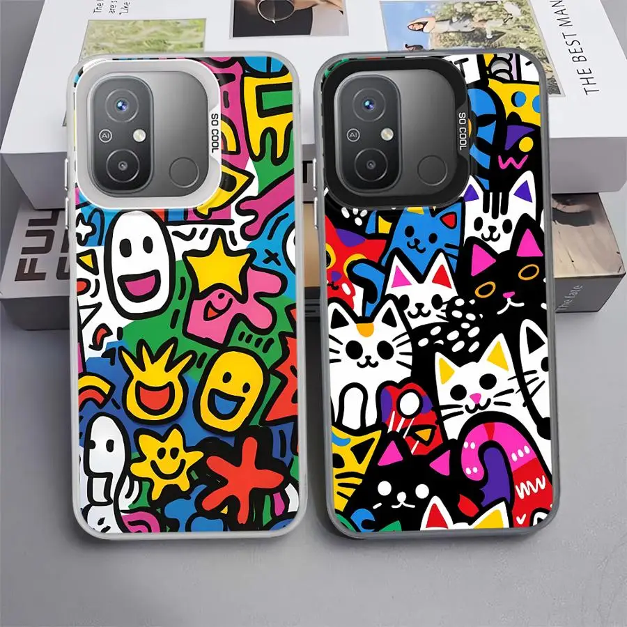 Funda para Xiaomi Redmi A4 12 14C 12C 13 A3x 13C A1 A3 A2 Plus funda suave moda Monster Graffiti