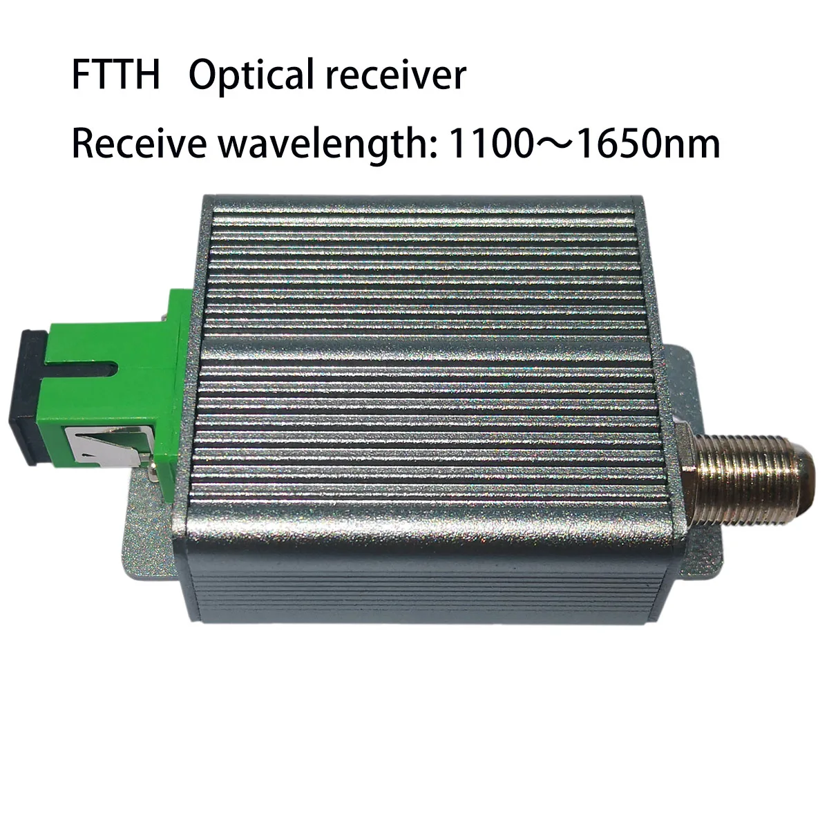 1100NM~1650NM optical receiver, 45~2150MHz RF frequency, FTTH optic receiver, SC/APC optical signal to RF signal converter