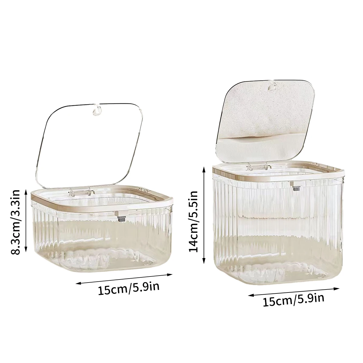 Press Type Mini Desktop Trash Can Transparent High Beauty Desktop Paper Basket Household Student Dormitory Storage Bucket