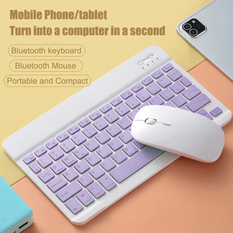 Russian Bluetooth Wireless Keyboard for Tablet ipad Keyboard and Mouse Mini Russian Keyboard Kit for ipad Pro 12 9 Air 4 S6 Lite