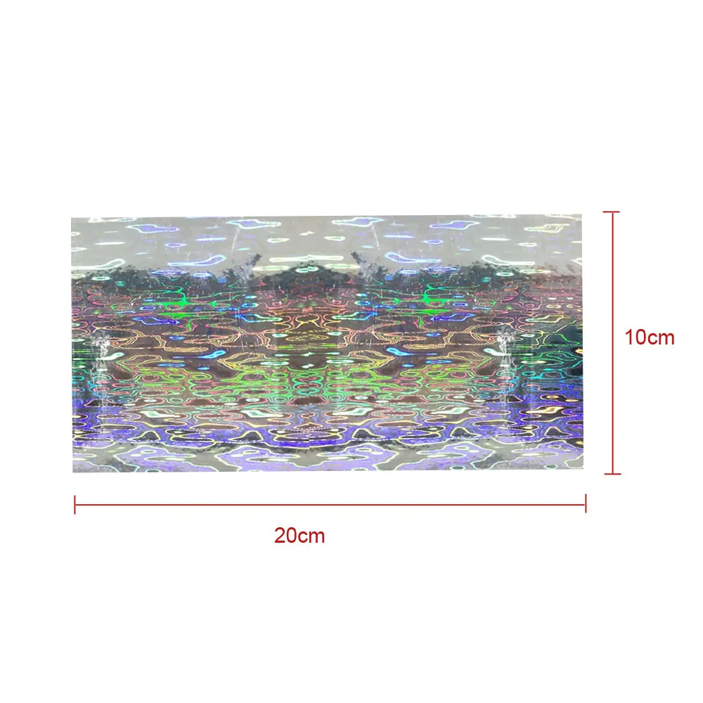 5pcs Portable 10X20cm Fishing Hard Bait Sticker Holographic Adhesive Film Flash Type for Saltwater Fishing Lure Making