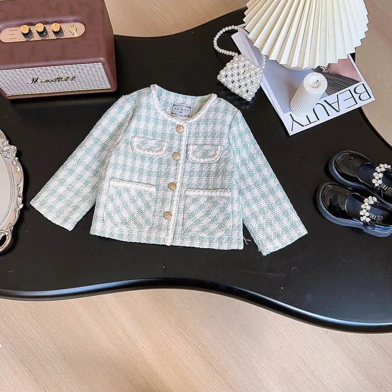 

Children's Jacket New Autumn Girls Korean Style Elegant Socialite Fresh Baby Long Sleeve Top