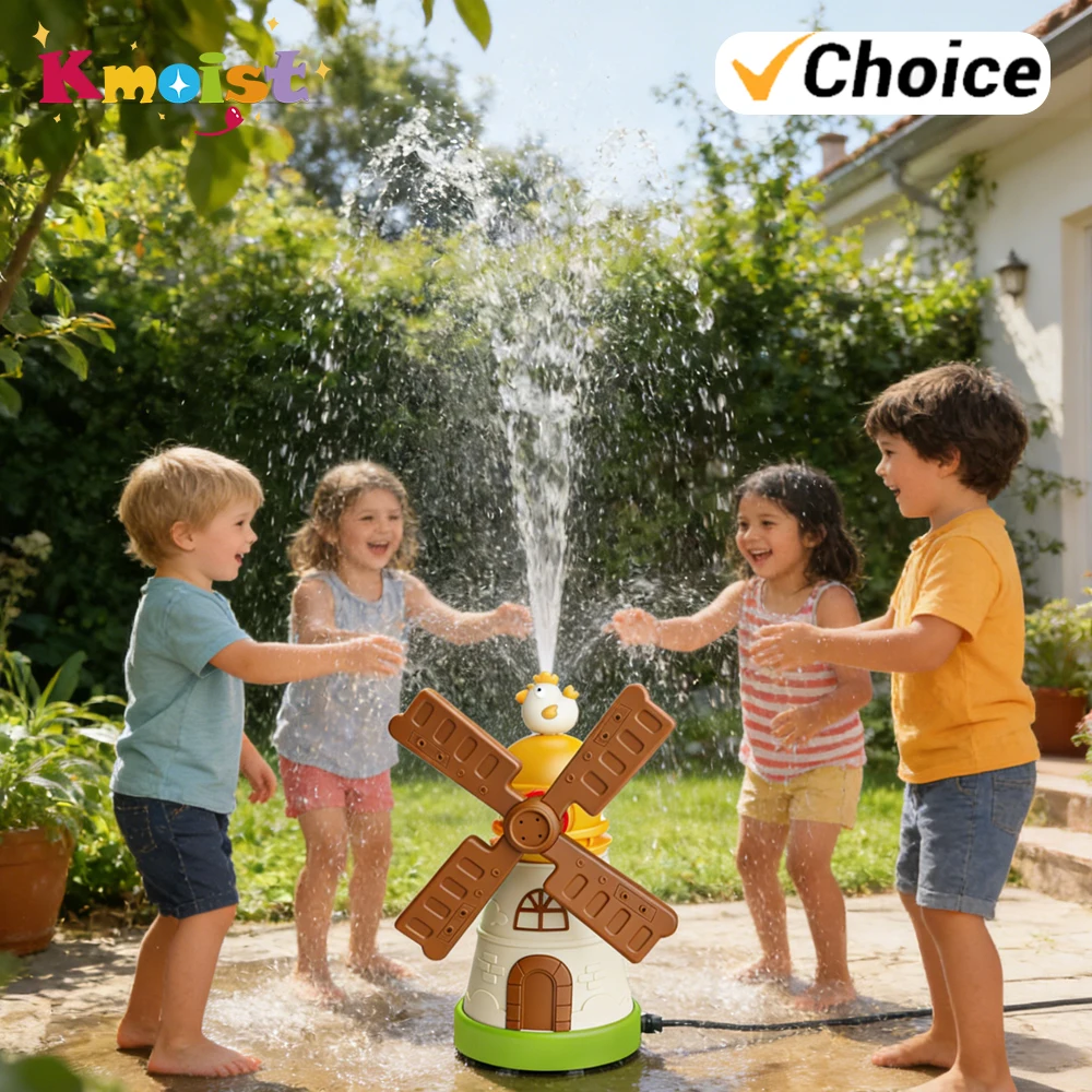 Water Sprinkler Toy for Kids Outdoor Play Windmill Rotatable Sprays Water Garden Spray Water Play Toys Children Birthday Gifts