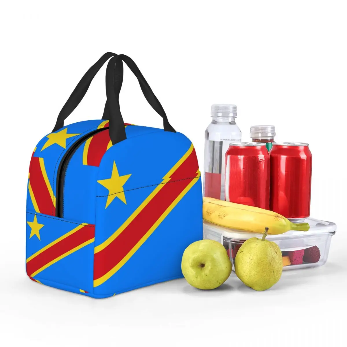 Custom Flag Of Congo Kinshasa Lunch Bag Women Cooler Thermal Insulated Lunch Boxes for Adult Office