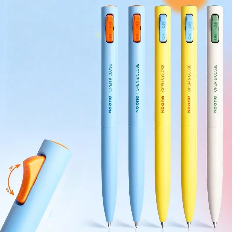 New New 1Pcs Creative Open/Close 0.5mm Dual Ball Tip Quick-Dry Black Ink Pens Fidget Click Gel Pen Fun Stationery