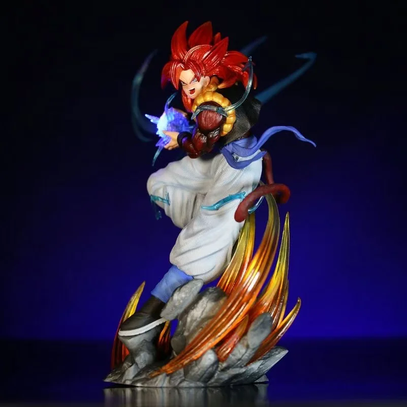 لعبة دراغون بول أنيمي الشكل سوبر سايان 4 Gogeta هالة نسخة تضيء المشهد تمثال سطح المكتب الديكور هدية #3