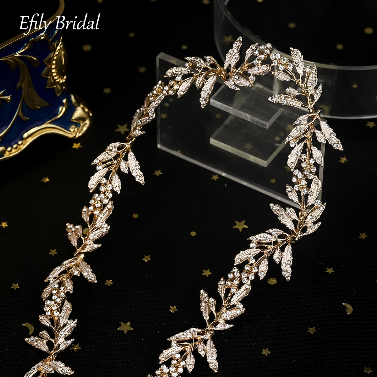 Eficiy Rhinestone Deixa Cintos De Casamento e Faixas, Acessórios De Vestido Artesanal, Cinto De Noiva De Cristal Para As Mulheres, Noiva E Presente