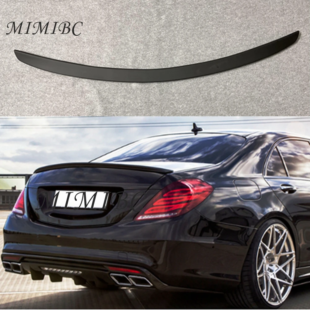 

FOR Mercedes W222 S-Class S63 S300 S350 S400 S500 S550 4 Door Sedan 2014 - UP Carbon Fiber Rear Trunk Spoiler Wing