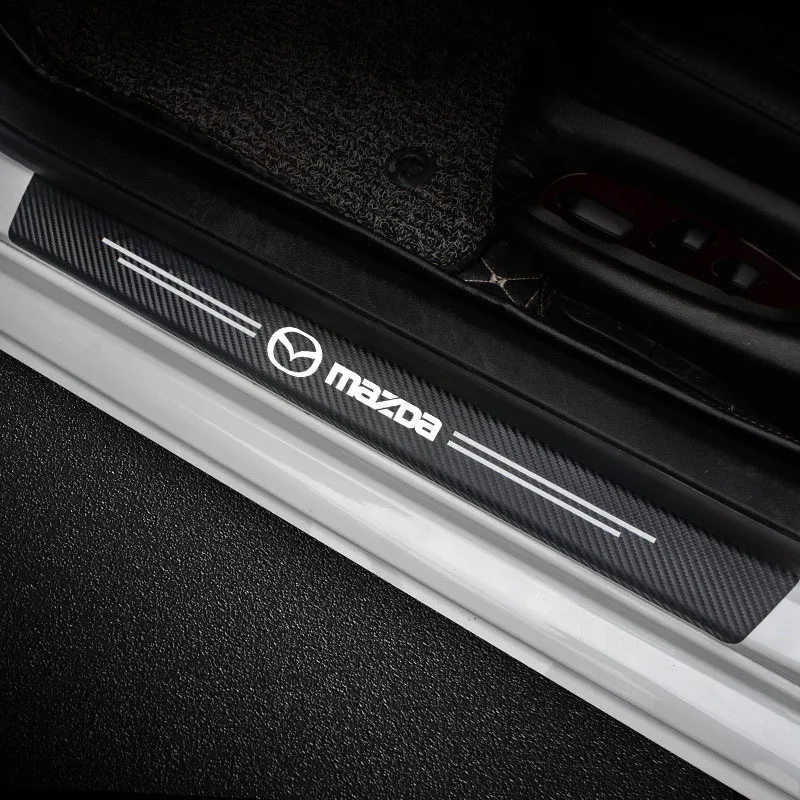 Capa protetora para peitoril de porta de carro, preto, painel de porta, protetor para mazda 2 3 4 5 6 7 8 323 626 cx5 cx7 cx9 rx8 mx3 mx5 acessórios