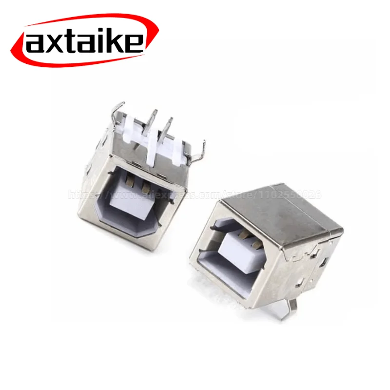 10PCS Welding Parent Connector for Printer Data Transmission Socket Square USB Socket USB B Type Female 180° 90° Degree PCB