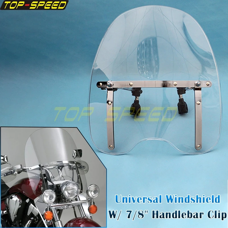 

Для Kawasaki Suzuki Honda Shadow ACE 750 1100 VLX 600 мотоциклетный зажим, крепление на лобовое стекло, универсальный воздушный дефлектор ветра