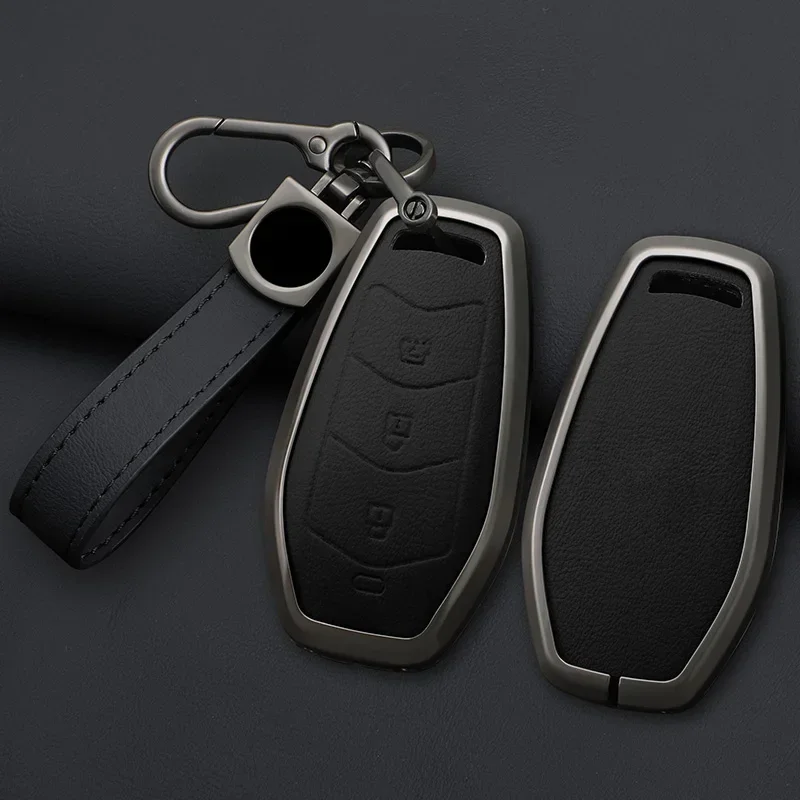 

For DFSK Dongfeng Fengguang 580 DFM Glory 560 500 - Alloy Car Key Cover Remote Fob Case + Keychain Anti-Scratch 2024