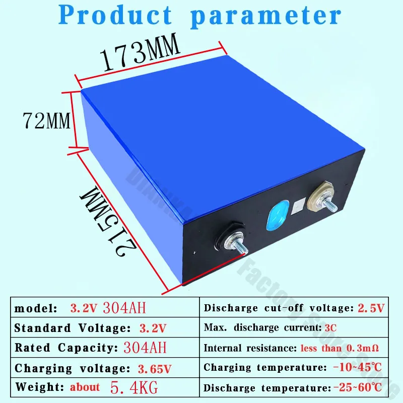 Nowy oryginalny akumulator LiFePo4 3.2V 105AH 280AH 304AH DIY 12V 24V 48V RV do magazynowania energii słonecznej żywotność akumulatora