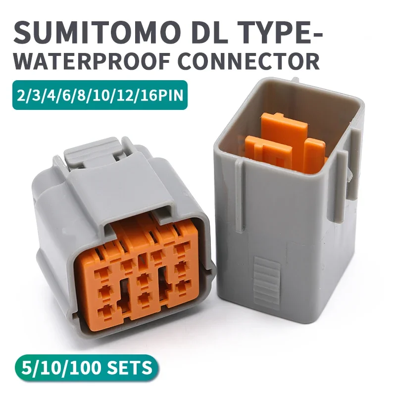 

5/10/100 sets 6195-0003 Sumitomo DL type 2Pautomotive waterproof connector fog lamp plug connector male female terminal sheath