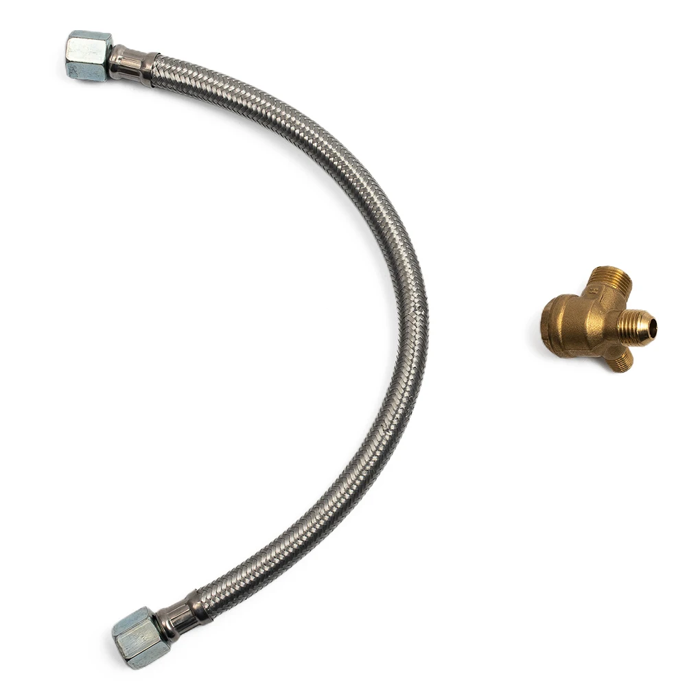 Air Compressor Replacement Hose 350mm with Stainless Steel Construction and Brass Check Valve for Stable Air Transfer Needs