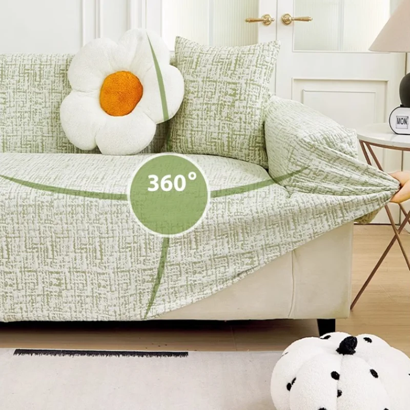 High-Quality Anti Cat Scratch Sofa Cover Luxury All Inclusive Interlaced Corner Couch Cover 1/2 Seater Anti-Scratch Dust Cover