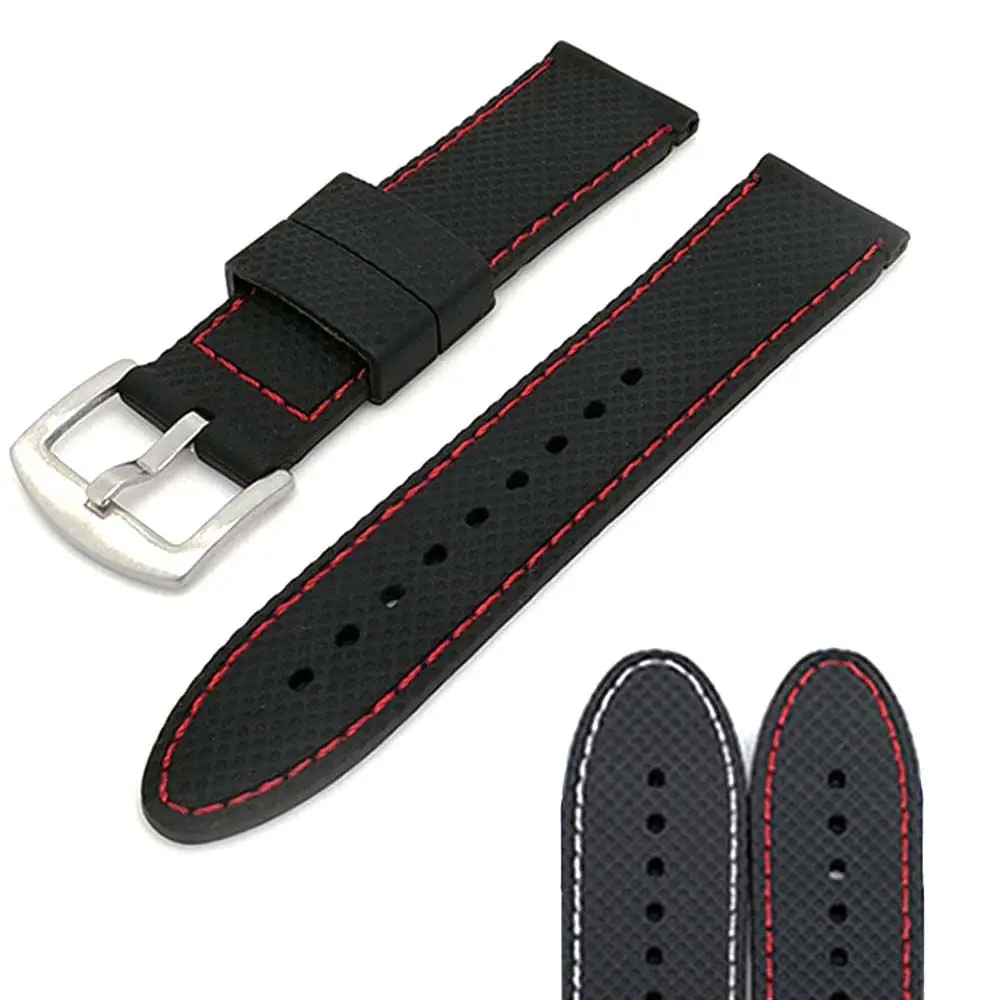 شبكة نمط الرجال مقاوم للماء 20 مللي متر 22 مللي متر 24 مللي متر الرياضة سيليكون الساعات ساعة Accs حزام حزام (استيك) ساعة