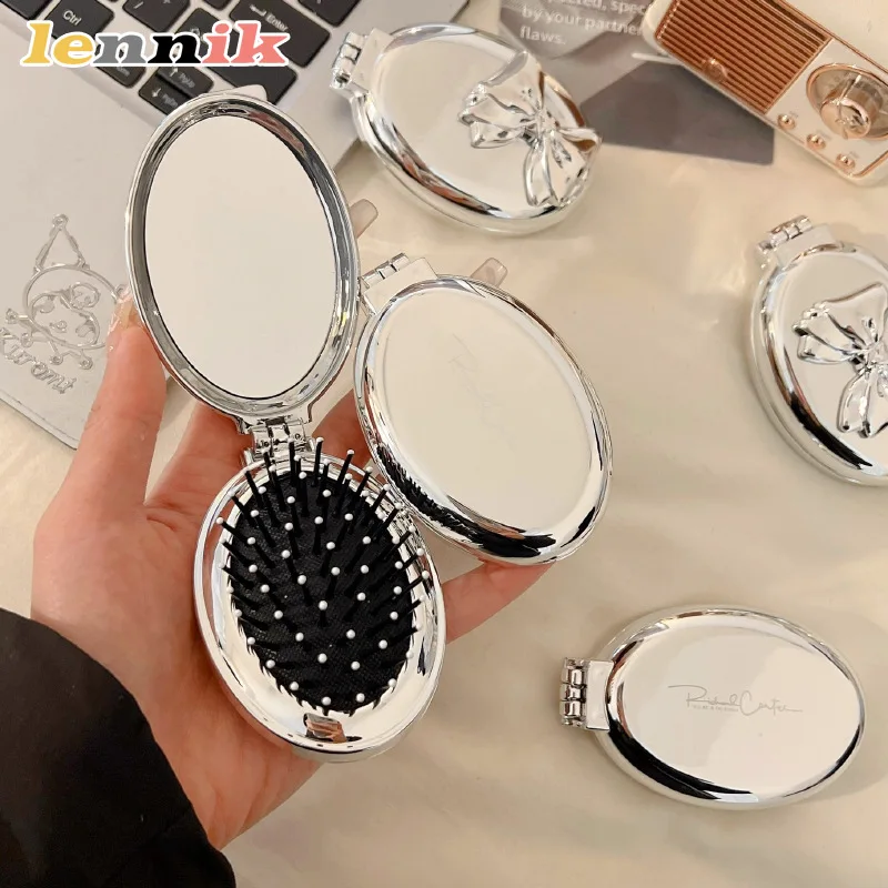 LENNIK Portable Folding Comb for Women, Anti-Static Mini Hairbrush for Long Hair, Pocket-Size Travel Hair Comb, Hot Sale