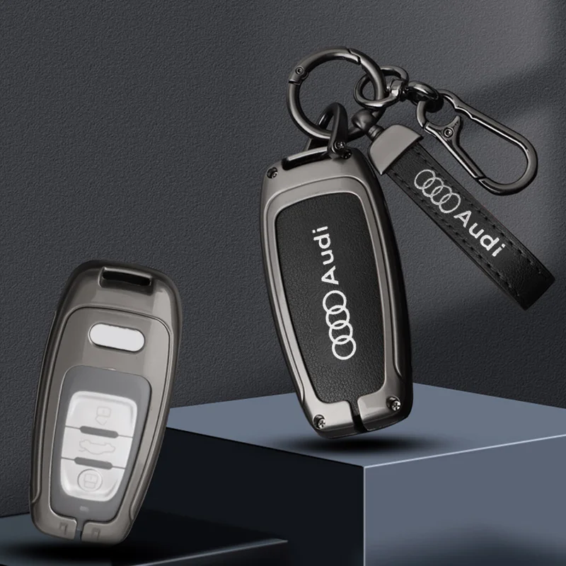 

Car Remote Key Cover Case For Audi A3 A4 B9 A6 C8 A7 S7 4K A8 D5 S8 Q7 Q8 SQ8 E-tron 2018 2019 2020 2021 Keychain Stickers