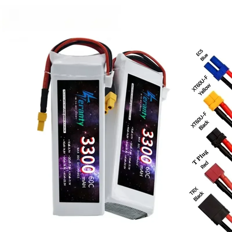 [NEW]  3S 3300mAh 11.1V Lipo Battery 60C for Drone RC FPV Airplane Boat Helicopter with XT60 DEANS T Plug XT30 JST Connector