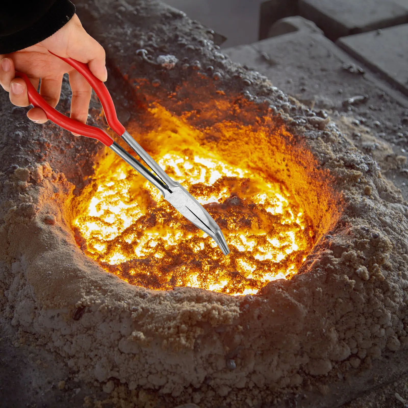 るつぼクランプ-プラスチックスチール-耐腐食性-実験室用アクセサリー-ビーカー-フラスコ保持ツール-金属精製鋳造
