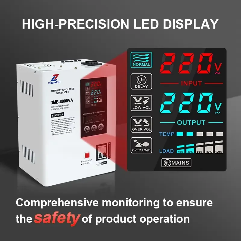 Wall Mounted 220V AC Automatic Voltage Stabilizer 1000VA 3000VA 5000VA Single Phase AVR Voltage Regulator for Air Conditioner
