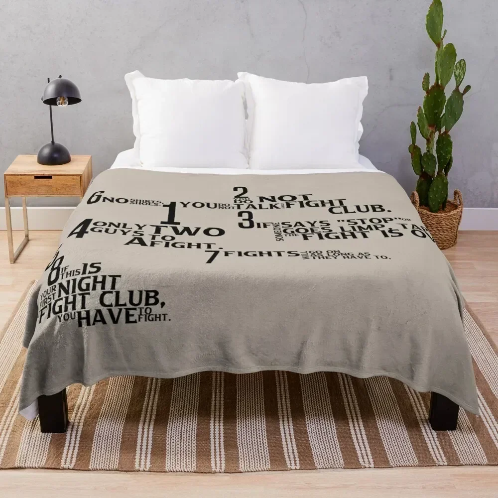 

Fight Club rules Throw Blanket Fuzzy Plush Throw Blanket for Sofa Chair