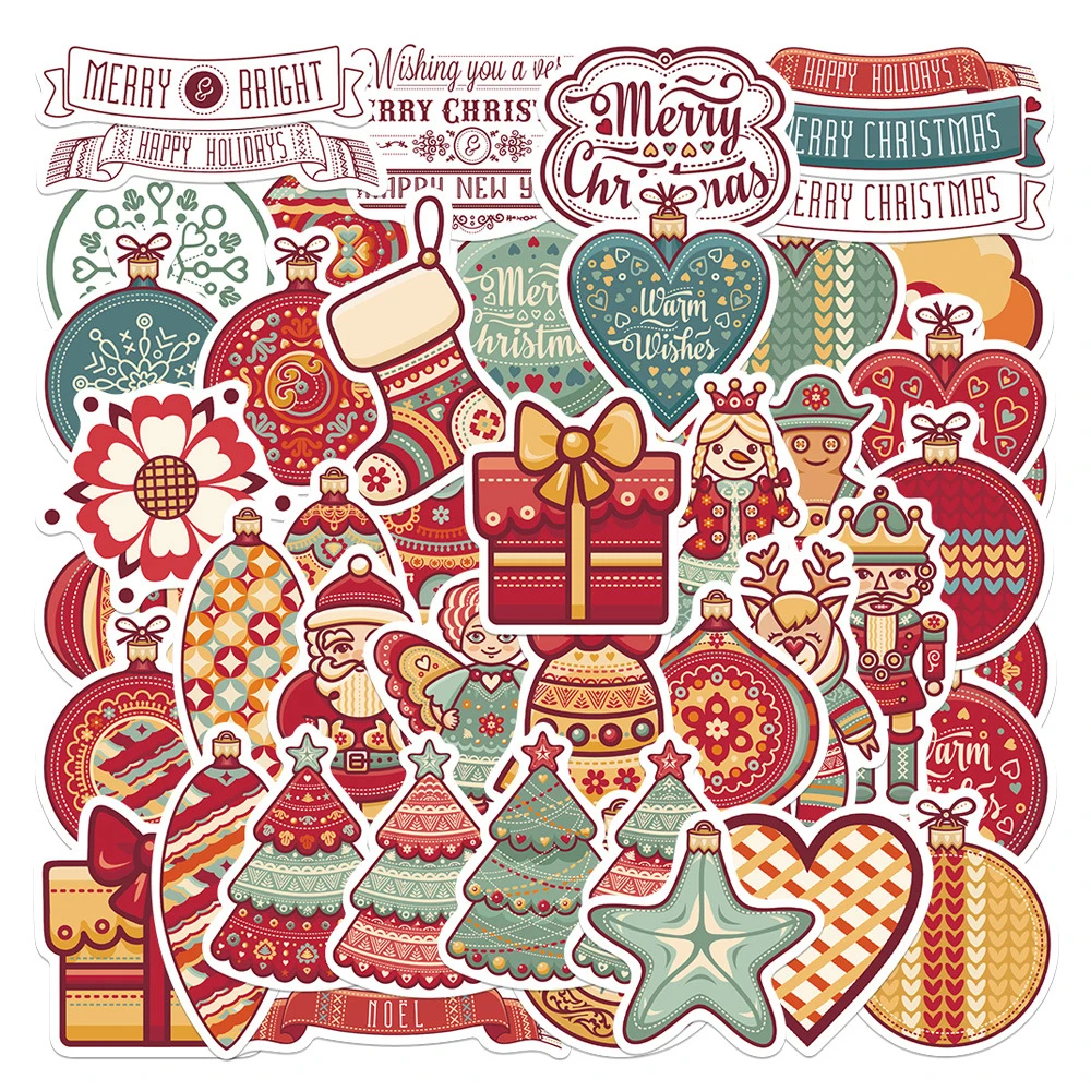10/30/48 stks Kerst Hanger Cartoon Stickers Grappige Creatieve Graffiti Sticker Waterfles Bagage Telefoon Decals Decoratie Speelgoed