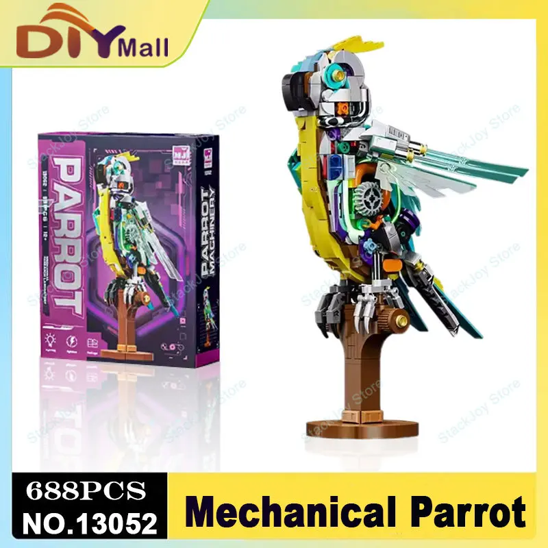 

Mechanical Parrot Bird Animal Assembling Model Building Blocks Kit Toys Creative Gifts Child Kids and Adults and Office Art