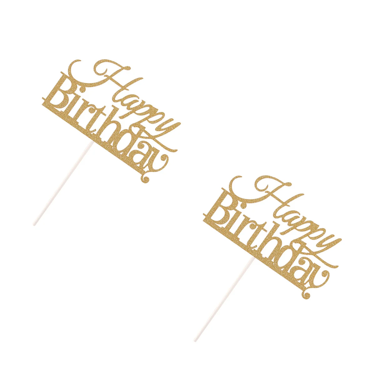 

10Pcs Golden Cake Toppers Birthday Party Decorations Safe for and Adults Multi-Use Centerpieces Cake Topper