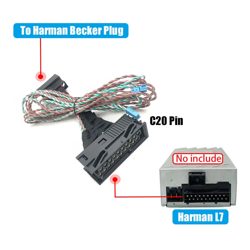 Harness For BMW series X3  X5 Harman Becker Retrofit Harman Kardon L7 Logic 7 Power amplifier adapter Optical fiber accessories