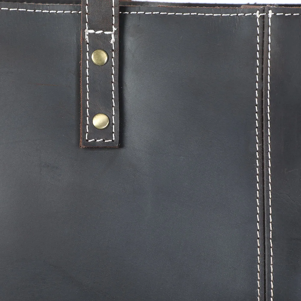 S.WORKER Echtleder-Tragetasche, Herren-Freizeit-Umhängetasche, Modische Laptop-Einkaufstasche aus Rindsleder für Damen – Detail 16